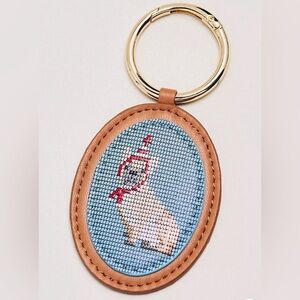 Needlepoint Dog Bag Charm Frenchie Purse Keychain New with tags